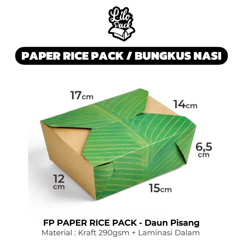 [ECER min. 5pcs] Food Pail Paper Rice Pack Bungkus Nasi Lunch Box Dus Laminasi Makanan Takeaway | FP