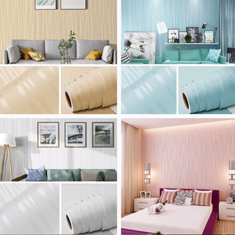 WALLPAPER DINDING Motif embos garis garis - Mj store makassar