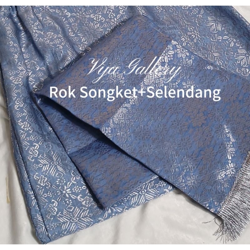 set rok songket lilit+selendang/kain songket/songket tradisional/songket palembang/songket dewasa