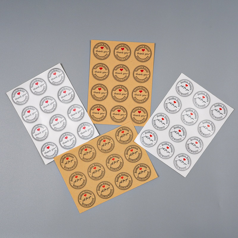 

Aurora51 120 PCS (10 Lembar) Stiker Thank You Love – Stiker Terima Kasih Cantik & Elegan