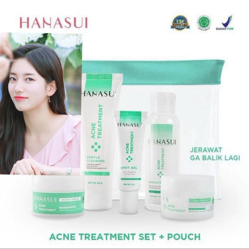 Paket Hanasui Flawless Paket Acne Hijau/Original Cantik Dalam Satu Paket
