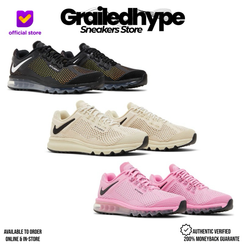 Nike Air Max x Stussy 2013 - Fossil / Black / Pink (100% Original Resmi)