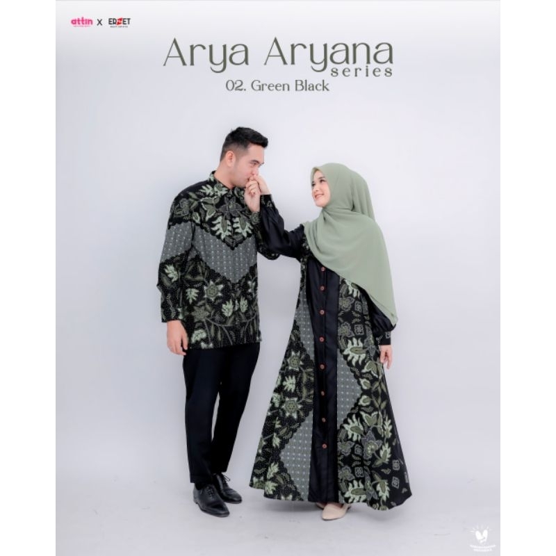 Arya shirt dan Aryana Dress by Attin/baju couple kondangan/Baju batik/Gamis batik couple/batik coupl