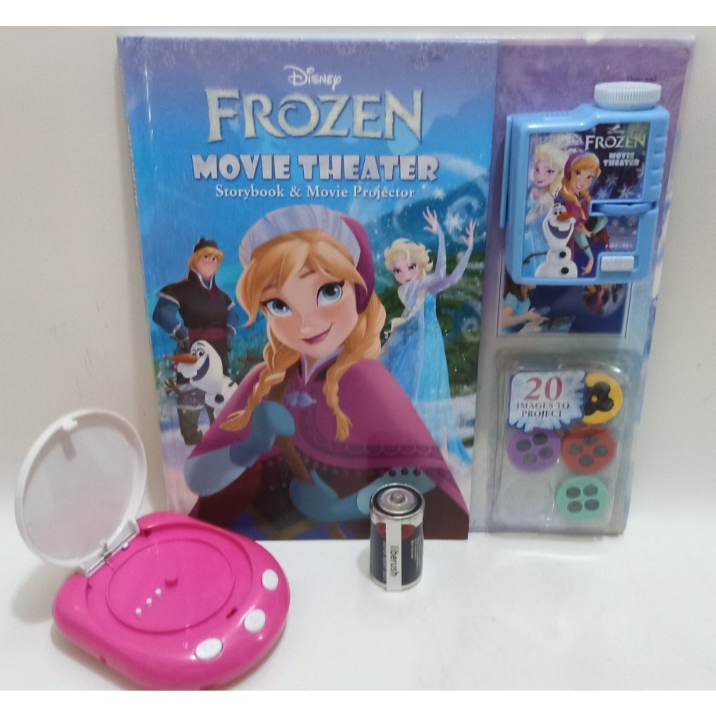 Set disney frozen movie theater story book & movie projector & disney junior music player education 