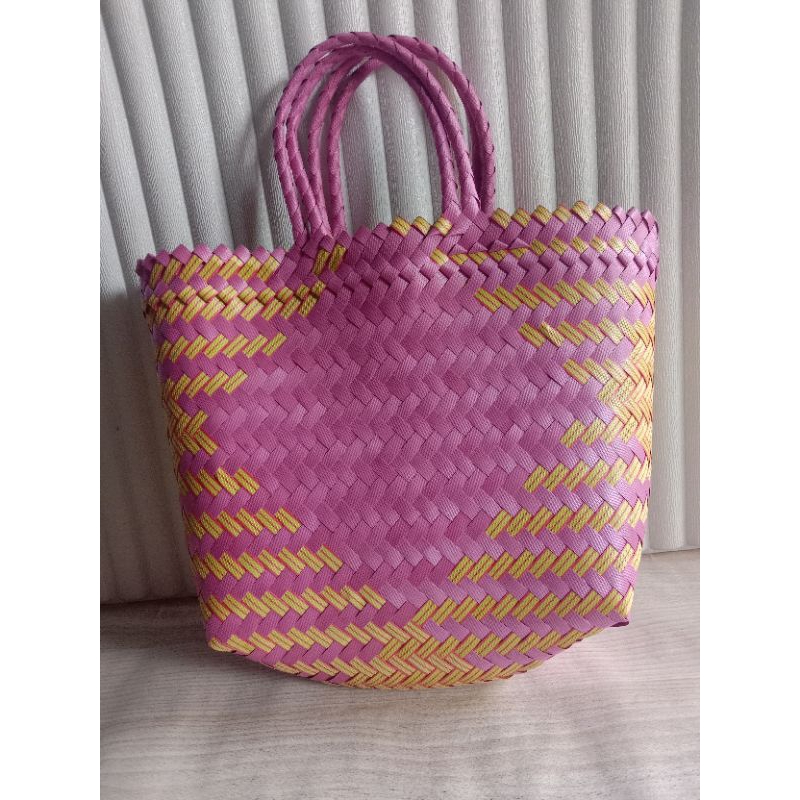 Tas Anyam Plastik Medium Lurik Tas Belanja Tas Anyam Sovenir