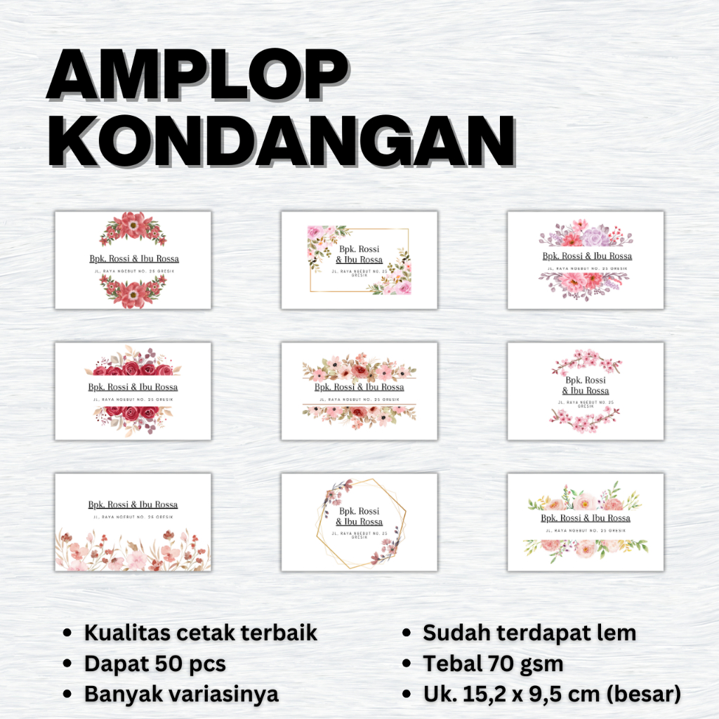 

Amplop Kondangan Santunan Custom Murah 50 pcs