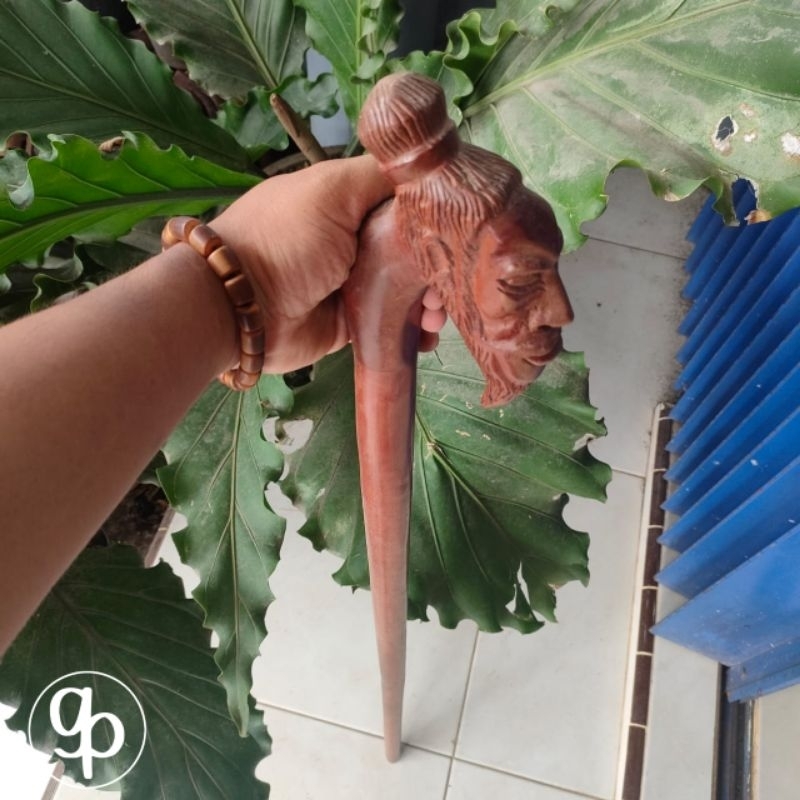 TONGKAT JALAN 1 METER TONGKAT JALAN KAYU NAGASARI UKIR KAYU NOGOSARI UKIR