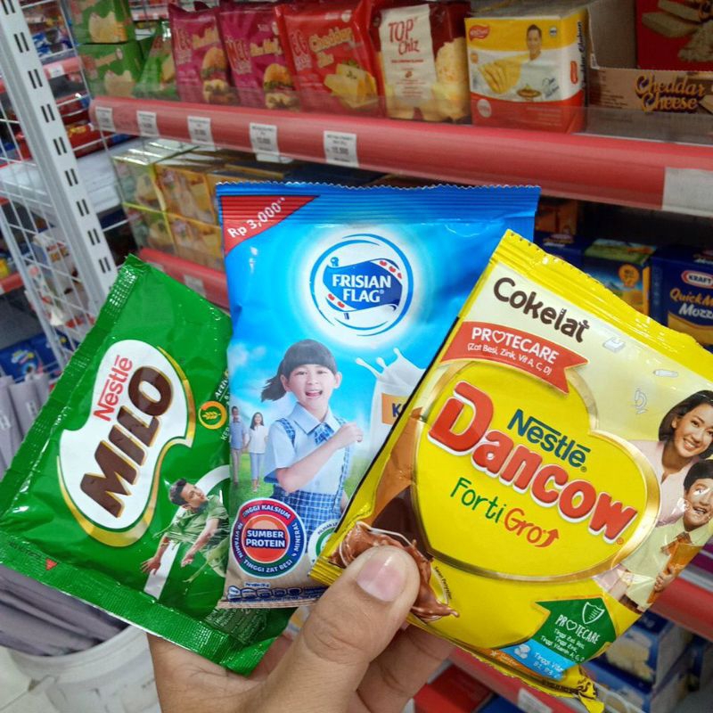 

SUSU BUBUK SACHET ALL VARIAN BRAND(MILO,DANCOW,FRISIAN FLAG)