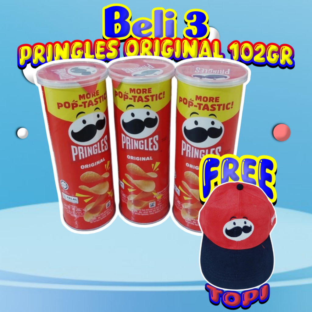 

[BUNDLE 3pcs] Pringles Original Keripik 102gr