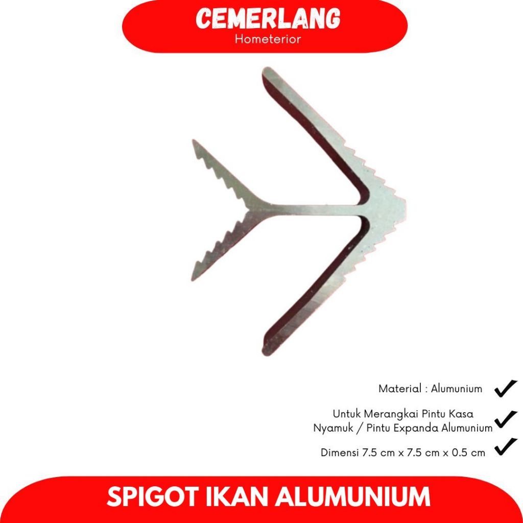 Spigot Ikan Full Aluminium Tebal Untuk Pintu Expanda Kasa Nyamuk