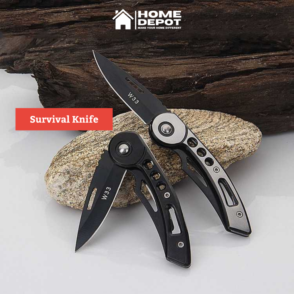 Pisau Lipat Mini Tajam Outdoor Portable Survival Multifungsi Stainless