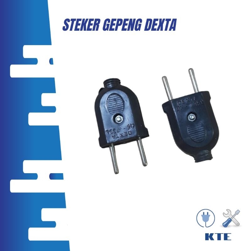 Steker Gepeng Dexta hitam colokan listrik