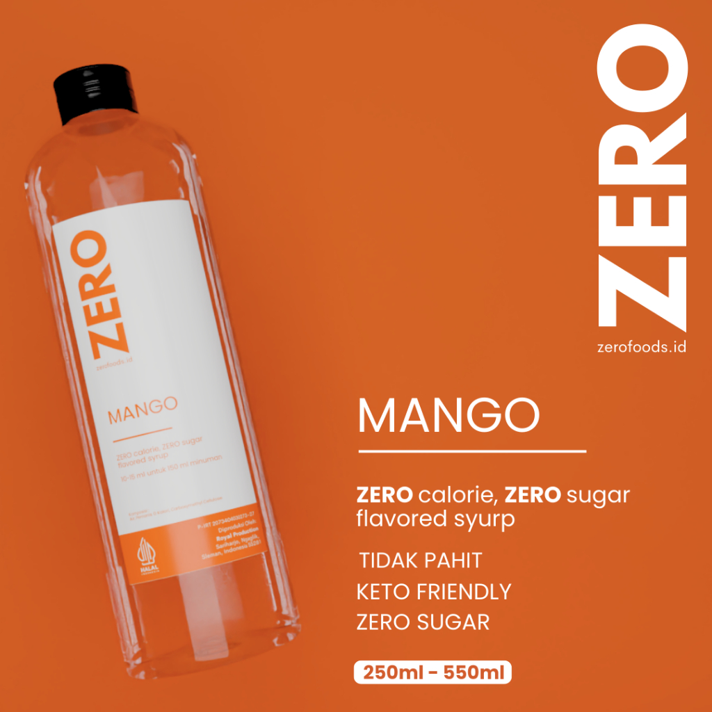 

ZERO Zero Sugar Syrup 550ml / Sirup Sugar Free Bebas Gula
