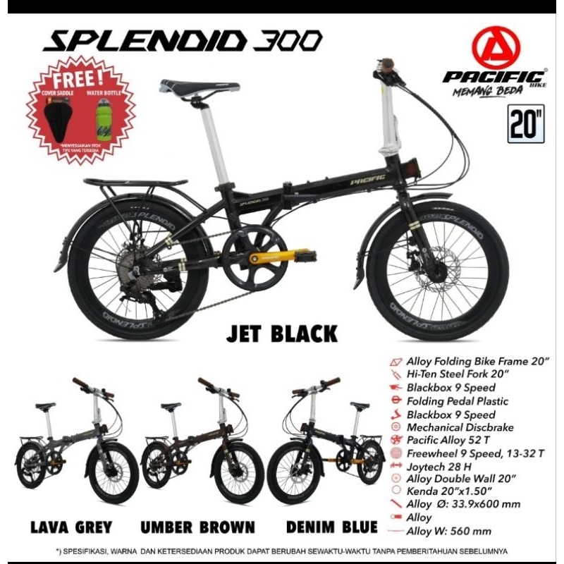 Sepeda Lipat 20 Inch Pacific Splendid AX Mekanik & Splendid 300 , 500 , FX, DX Alloy Hydraulic