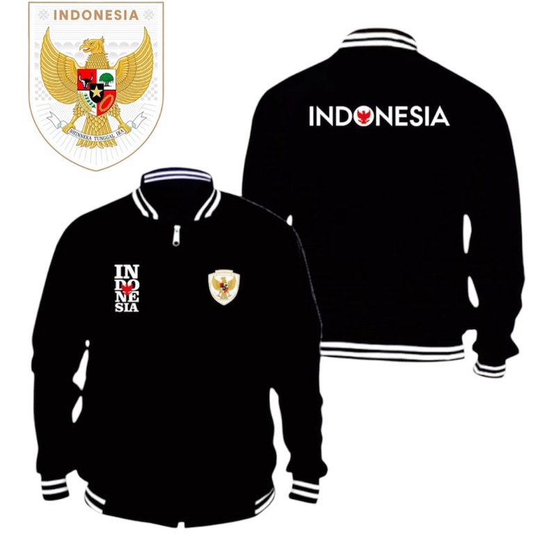 JAKET VARSITY TIMNAS INDONESIA TERBARU JAKET POLOS