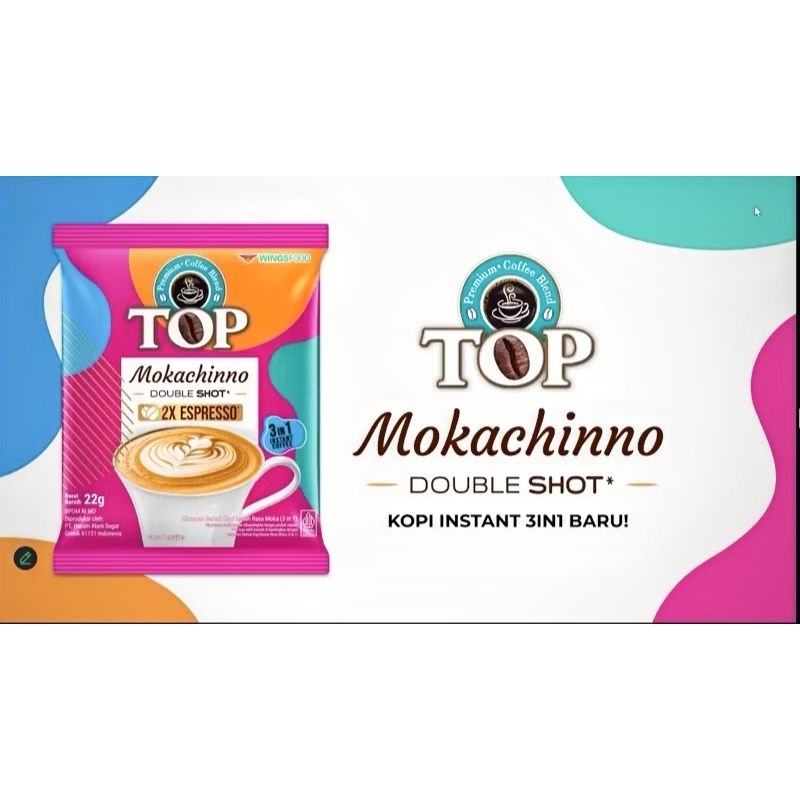 

TOP Coffee Mokachinno Double Shot Expresso 3in1 instant coffee isi 15 sachet @22g