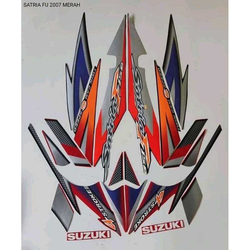 stiker striping sukuzi Satria Fu 2007.merah.biru