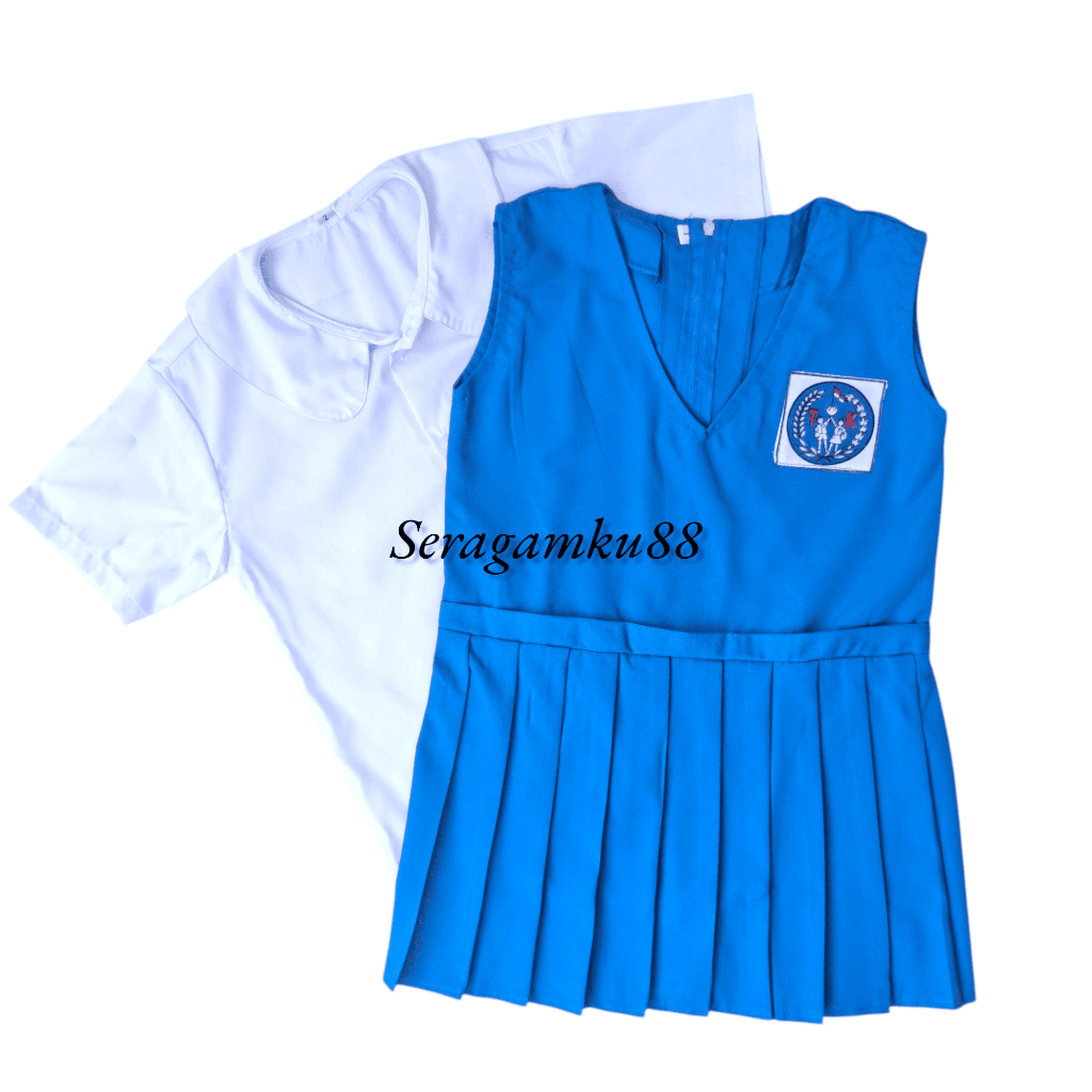Seragam TK Nasional Biru Binhur Mrek Tular / Seragam TK Putih Biru Pendek / SERAGAM ANAK TK