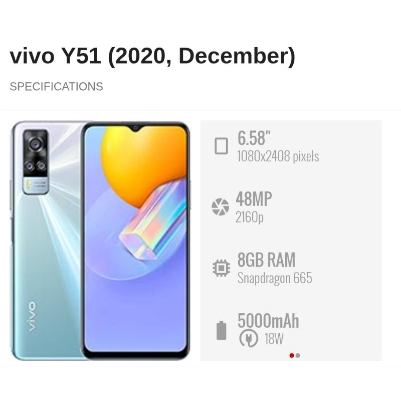 Vivo Y51 2020 8+4/128GB Minus
