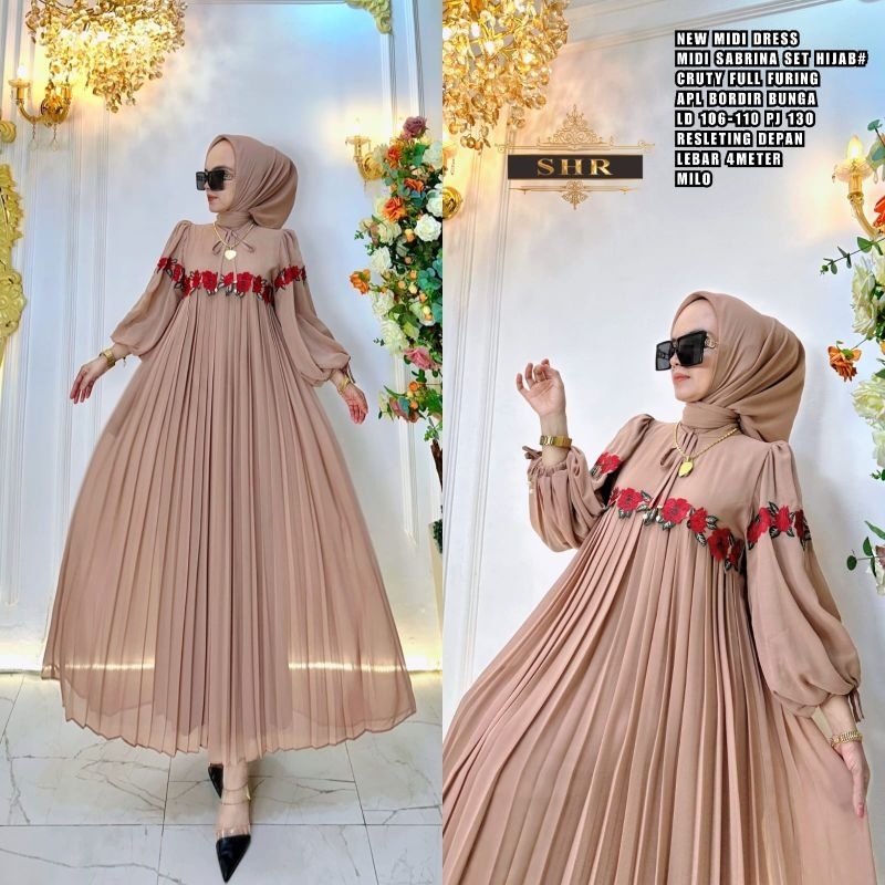 READY DRESS SABRINA SET HIJAB ORI 100% SHR
