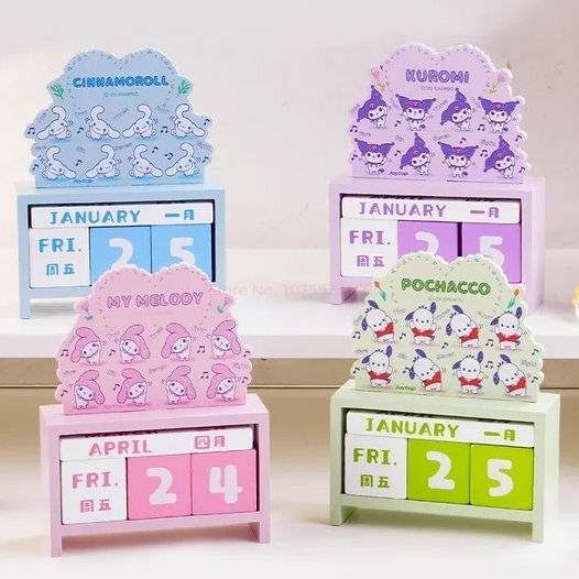 

Kalender Sanrio / Dekorasi Rumah Tema Sanrio / Calender Mini Sanrio / Kalender Meja Sepanjang Masa / Kalender Meja Duduk / Calender My Melodi / Joytop Wooden Perpetual Calender JT-000911-3