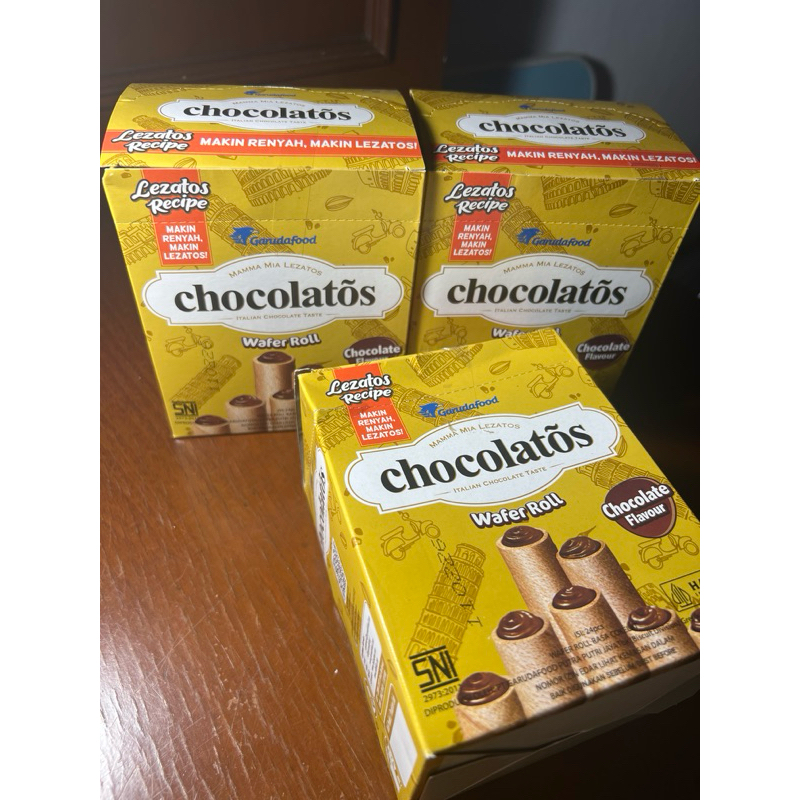 

Chocolatos Wafer Roll Rasa Cokelat Isi 24pcs Coklat Snack