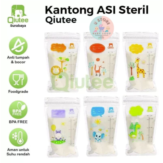 Kantong ASI Qiutee 120ml - 30pcs / Breastmilk Storage Bag BPA FREE / Plastik ASI / Kantong Asip / Ai