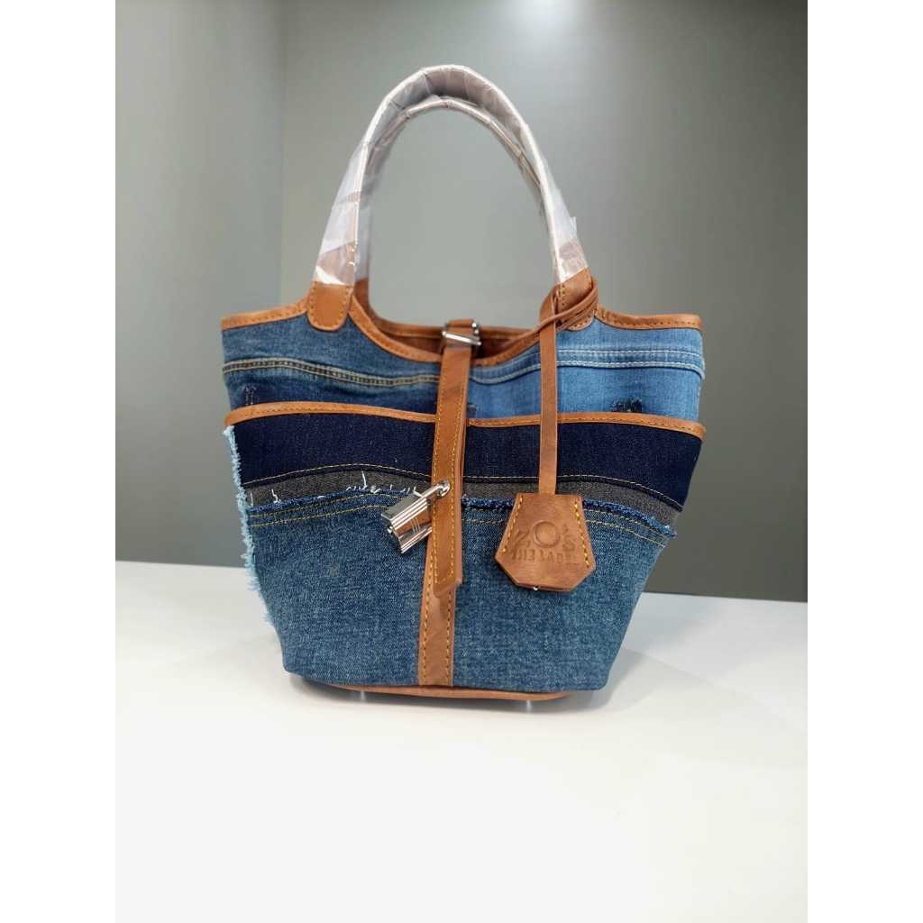 Tas Tenteng Wanita Bahan Denim | Tas Selempang Denim Pico | Pico Denim Bag Bonus Long Strap