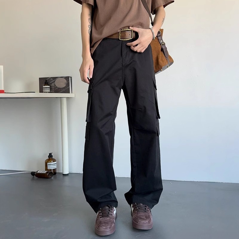 Celana Cargo Panjang Pria Streetwear Gaya Santai Maksimal