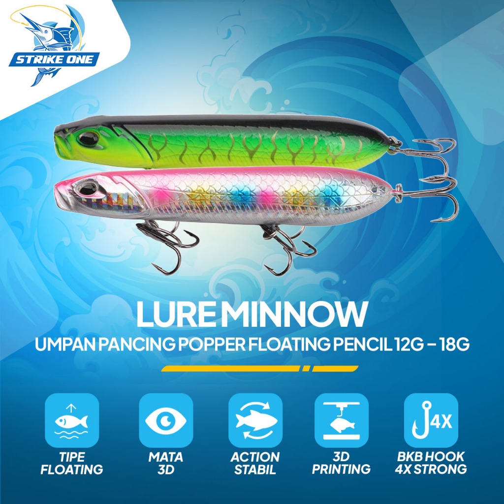 Lure Minnow Floating Popper Lure Minnow Pensil 12g / 18g - DS099