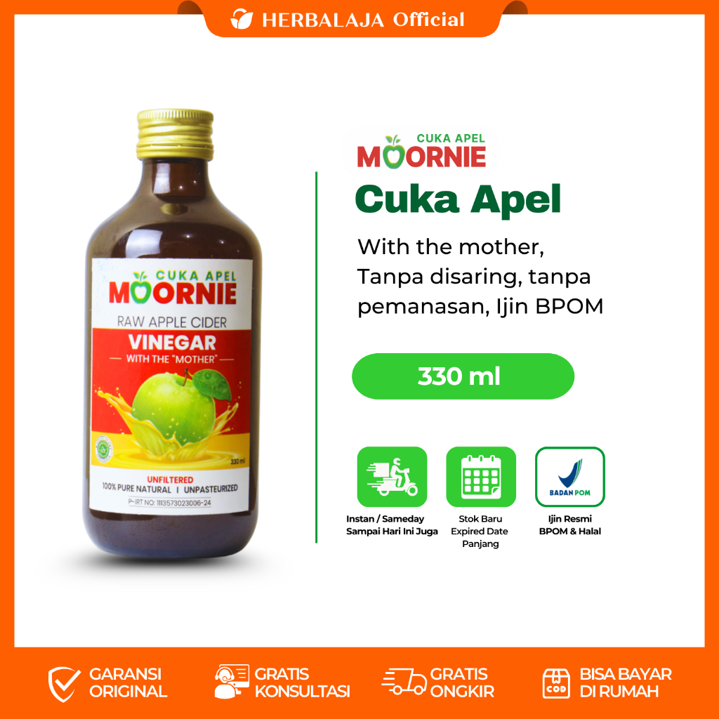 

Moornie Cuka Apel Original Untuk Kesehatan Diet Apple Cider Vinegar With The Mother BPOM
