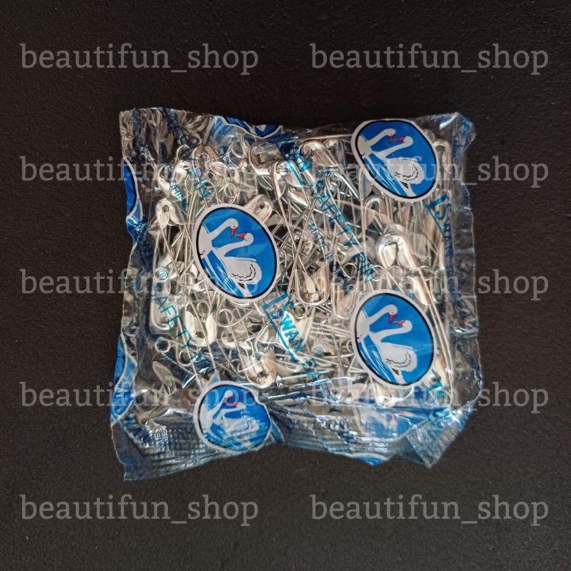 Peniti (75pcs) peniti stainless peniti kemasan plastik peniti swan safety pins 75 pcs peniti hijab p