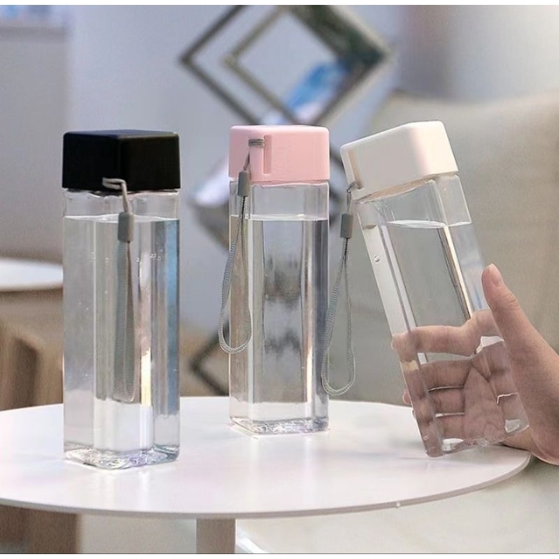 B (B189) MY BOTTLE KOTAK / BOTOL MINUM KOTAK PLASTIK POLOS