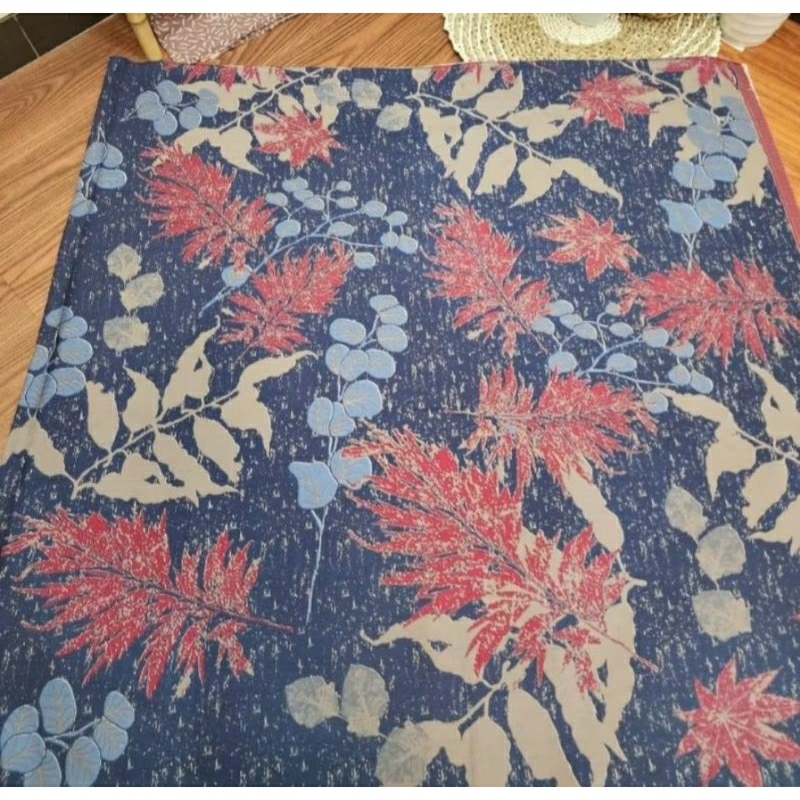 TERLARIS KAIN BATIK LAWEYAN SOLO DAUN ECOPRINT BIRU NEW VERSION