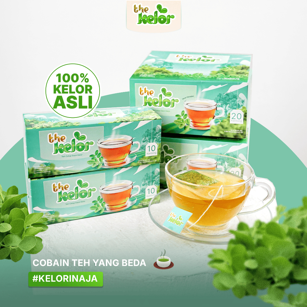 

Teh Celup Kelor merk THE KELOR 100% Daun Kelor Asli Tanpa Campuran