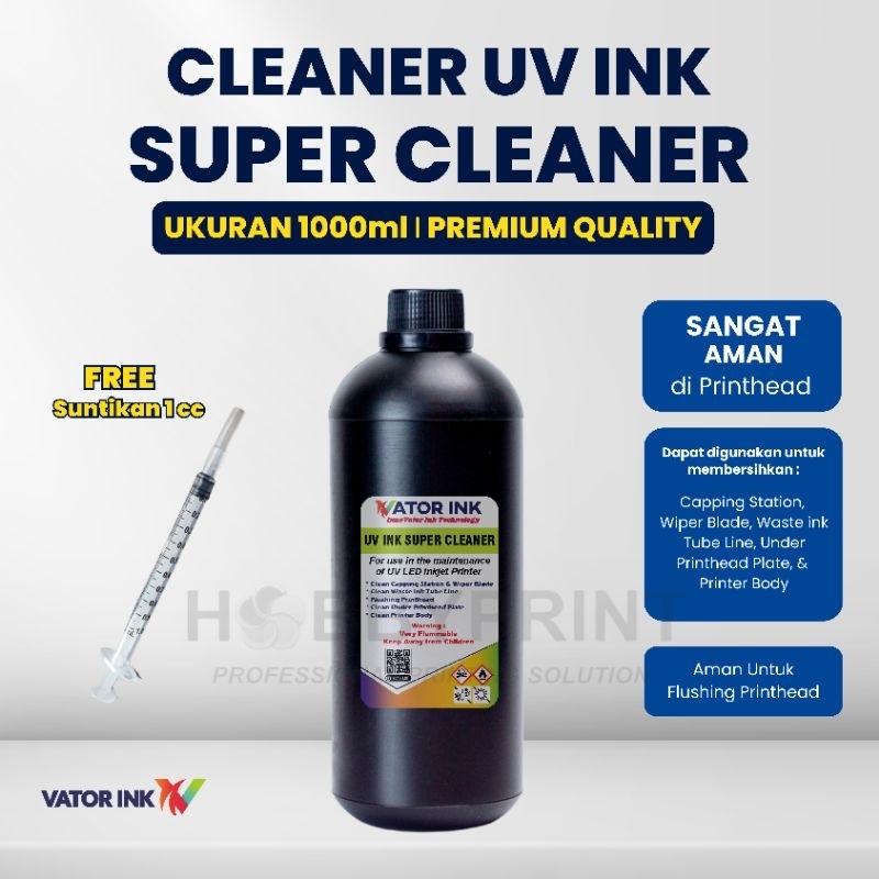 Cleaner Tinta UV LED 1000ml Vator Super UV Ink Cleaning Solution Printhead Capping Wiper