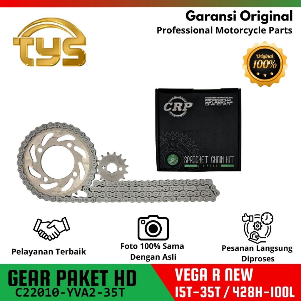 CRP Gear Paket untuk Yamaha Vega R New (15-35T/428H-100L)
