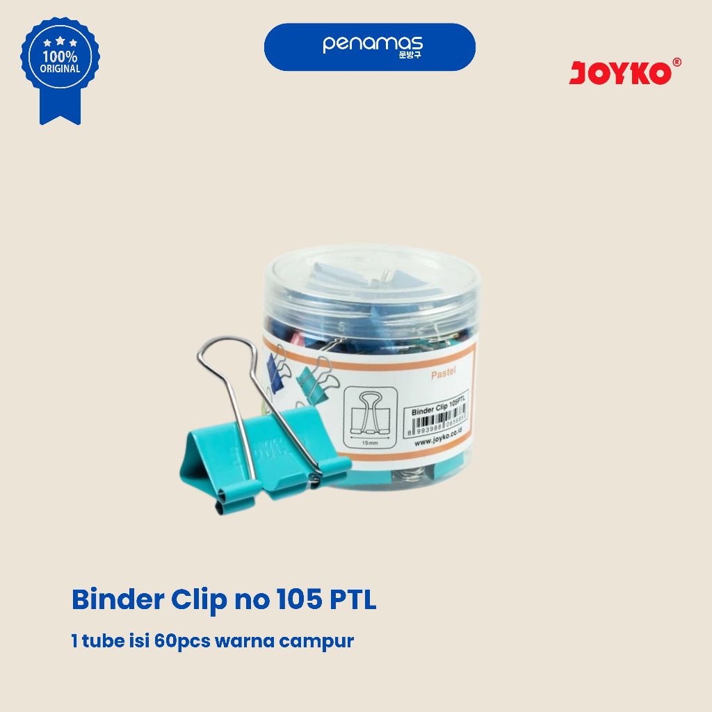

BINDER CLIP NO 105PTL / PAK / TUBE