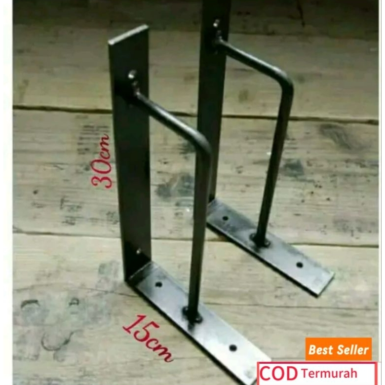 Rak besi siku penyangga tempel dinding / Bracket Besi Rak Dinding Siku Ambalan Susun Tebal