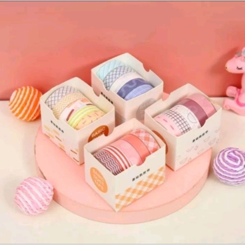 

Washi Tape Dekorasi Pastel Warna Motif 5 pcs @2 meter
