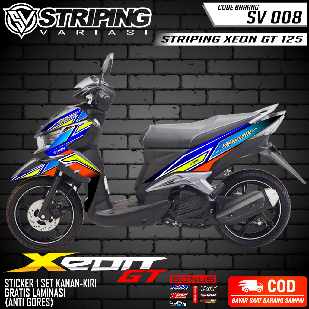 Stiker Sticker Striping Variasi Lis Yamaha Xeon Gt 125 Striping Xeon Gt 125 | SV 008