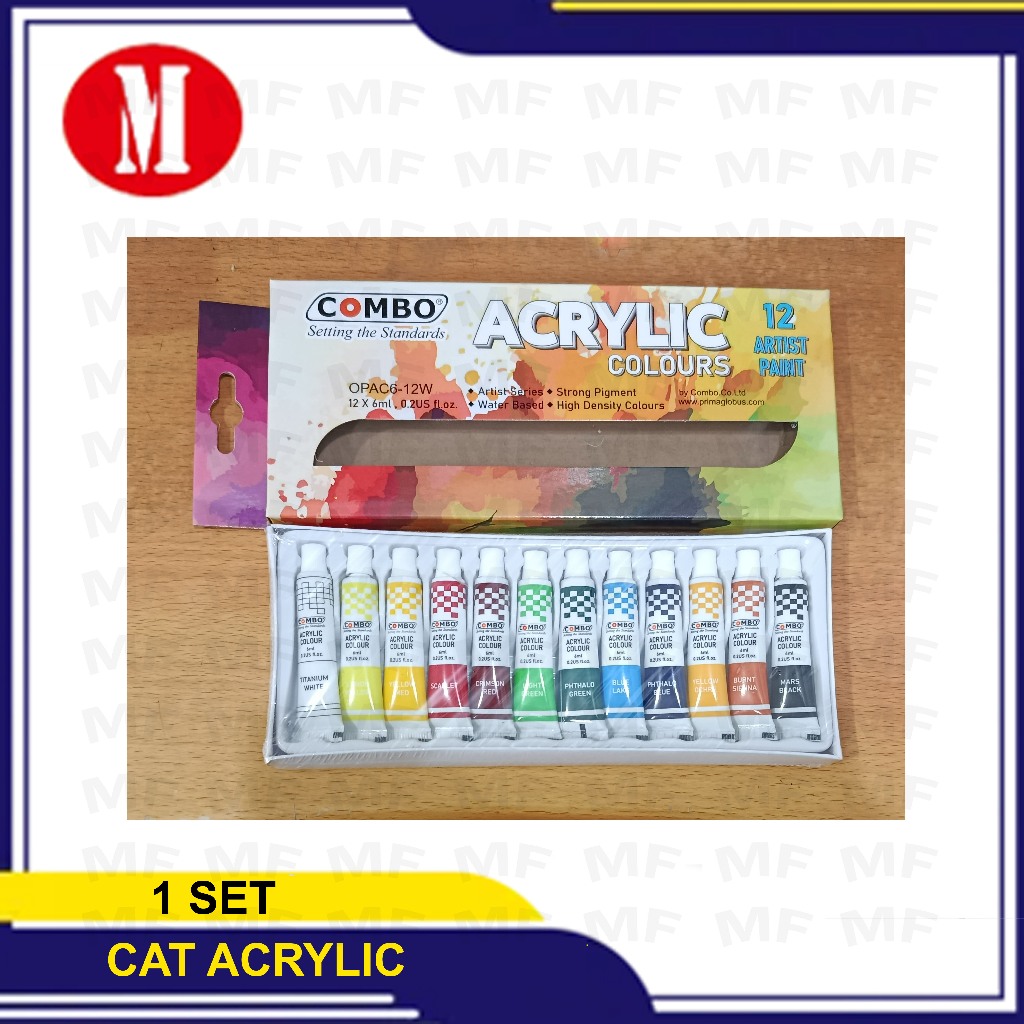 

Acrylic Colour / Cat Akrilik Combo OPAC6-12Warna