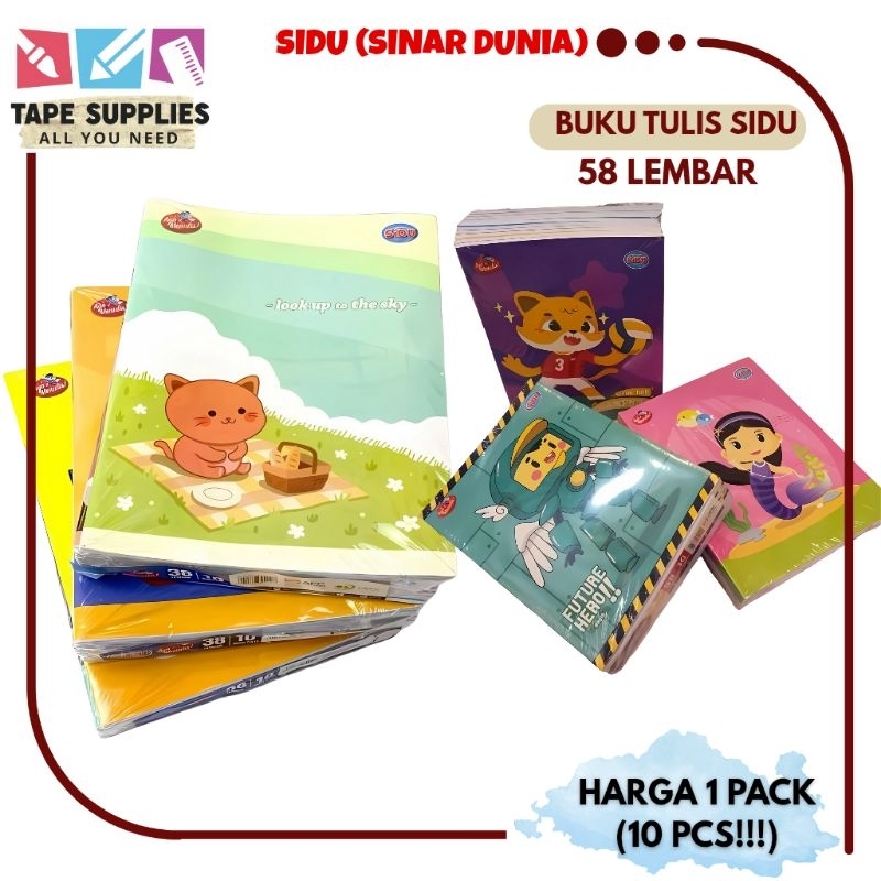 Buku Tulis SIDU 58-100 LEMBAR (1 PACK) READY COD