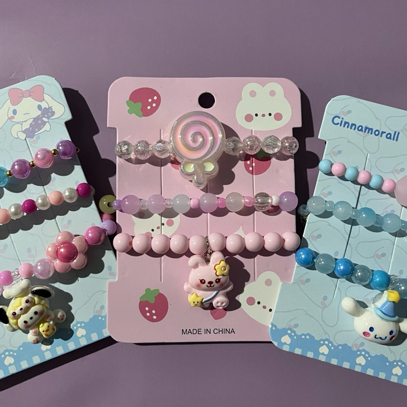 Gelang Lucu Sanrio | Cute Bracelet Cinnamoroll Kuromi Pompompurin Pochacco Gudetama My Melody