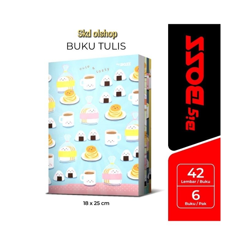 

Buku Tulis BIGBOSS 42 Lembar murah 1 pack isi 6 buku Motif Random
