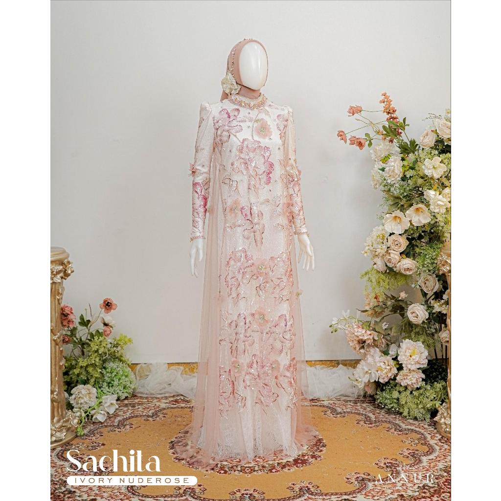 Annur Label Sachita Exclusive Dress Chantily Bordir Payet Premium – Elegan untuk Akad & Resepsi