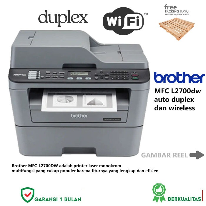 Fotocopy mini Brother MFC L2700dw - printer - wereles - duplex - printer - laserjet
