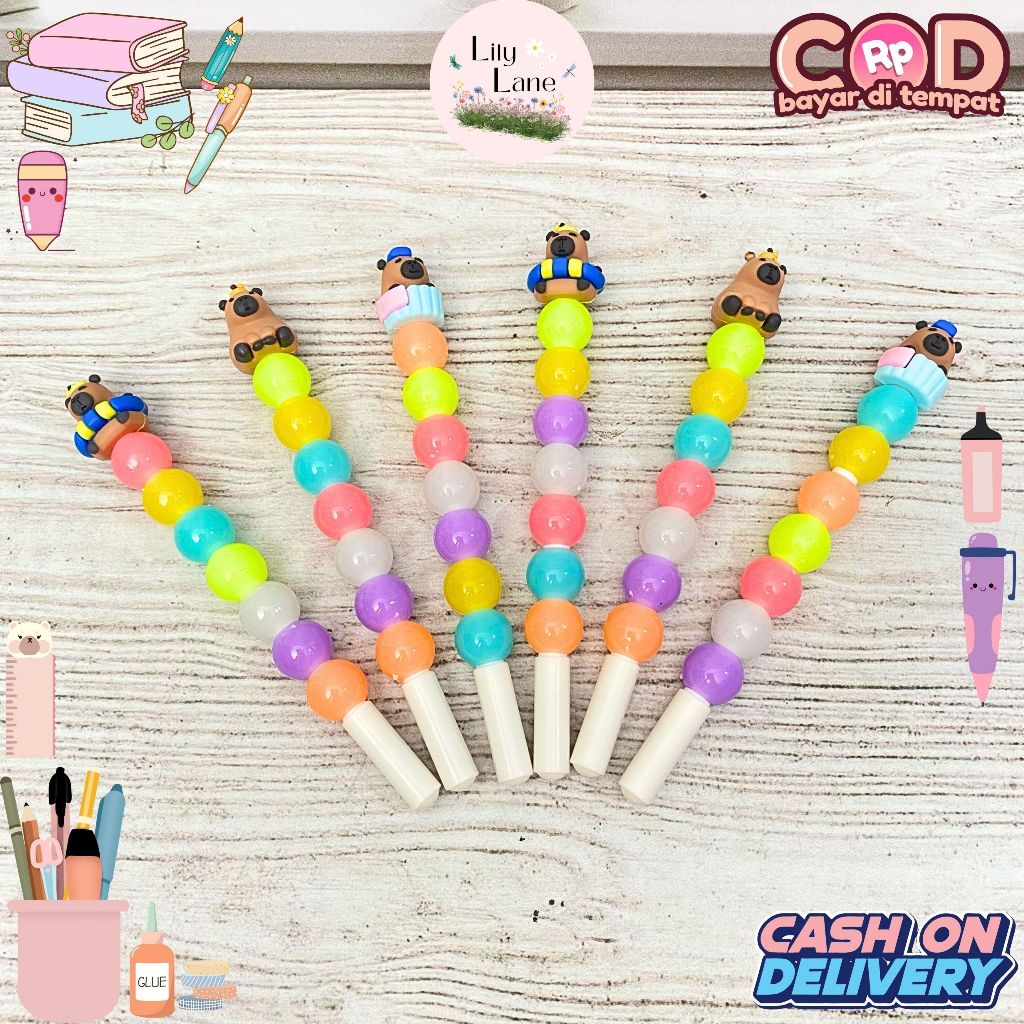 

Pulpen Gel Bola-Bola Capybara Lucu Imut Alat Tulis Stationery
