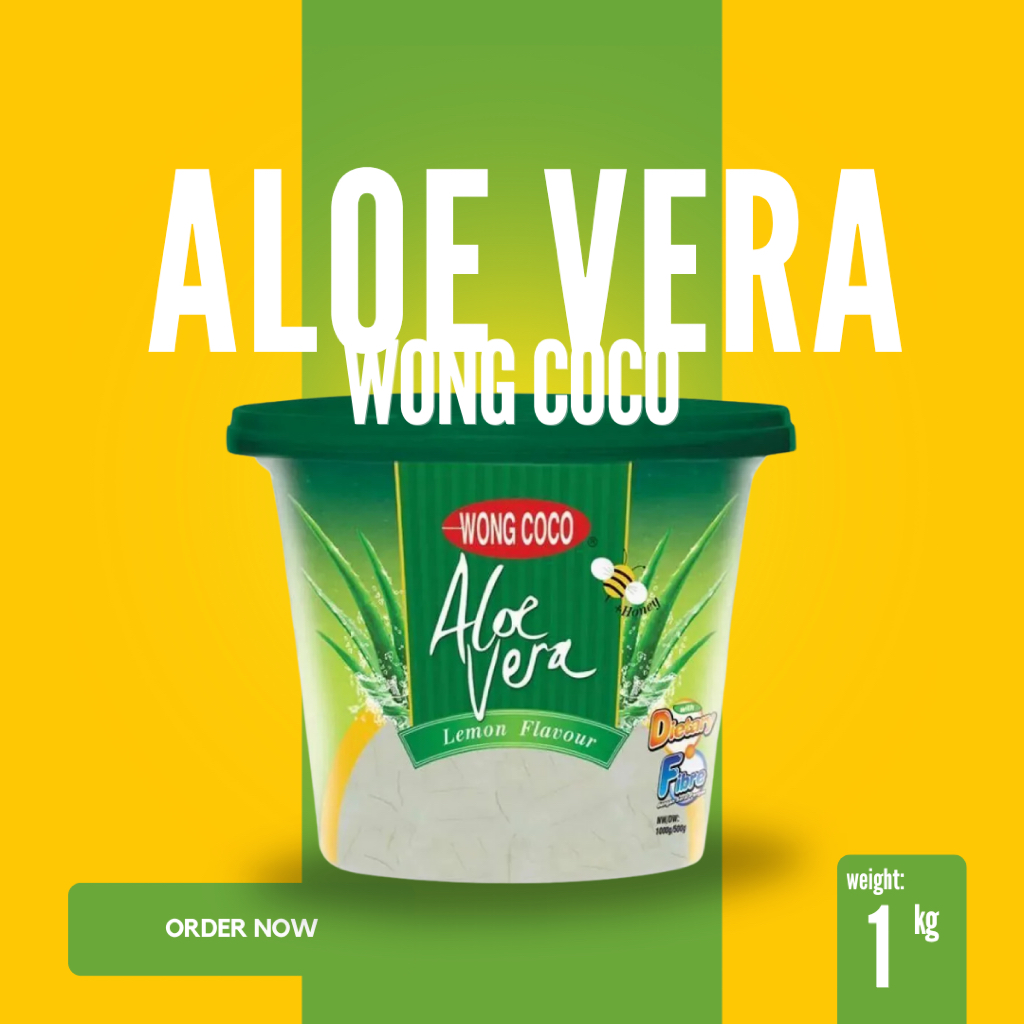 

WONG COCO Aloe Vera Lidah Buaya Segar untuk Es Dessert 1 KG / 1 Carton