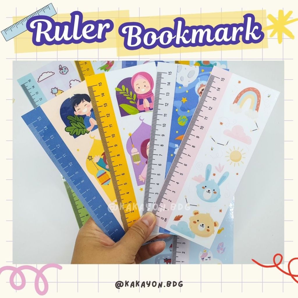 

Ruler Bookmark / Flashcard Bentuk Penggaris Pembatas Buku / Souvenir Ulang Tahun Anak